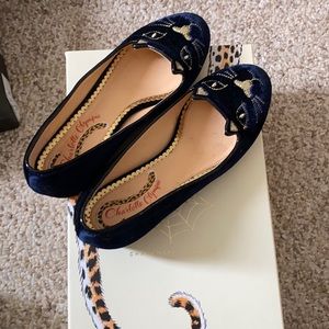 Charlotte Olympia velvet claf